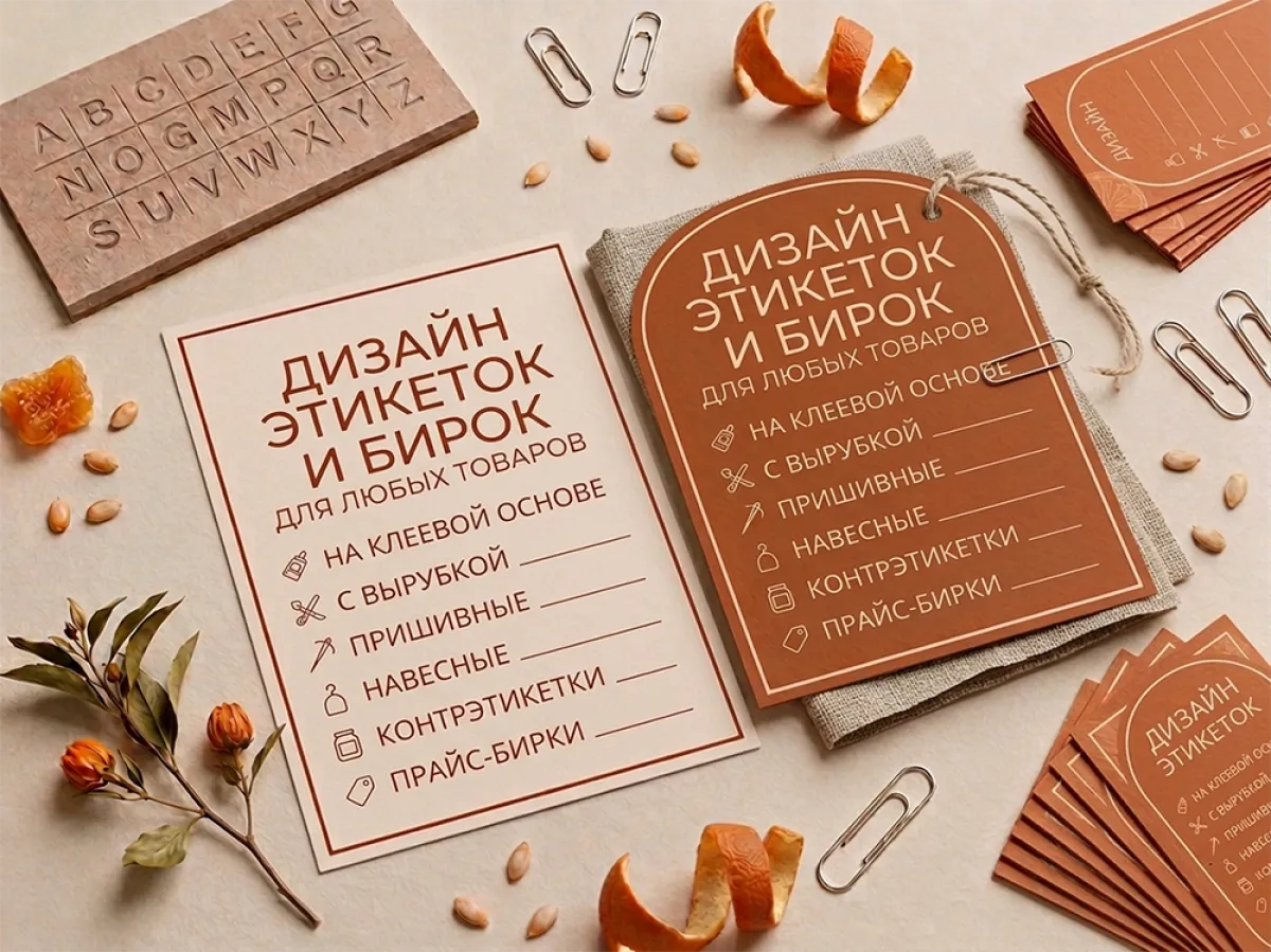 Дизайн этикетки, бирки